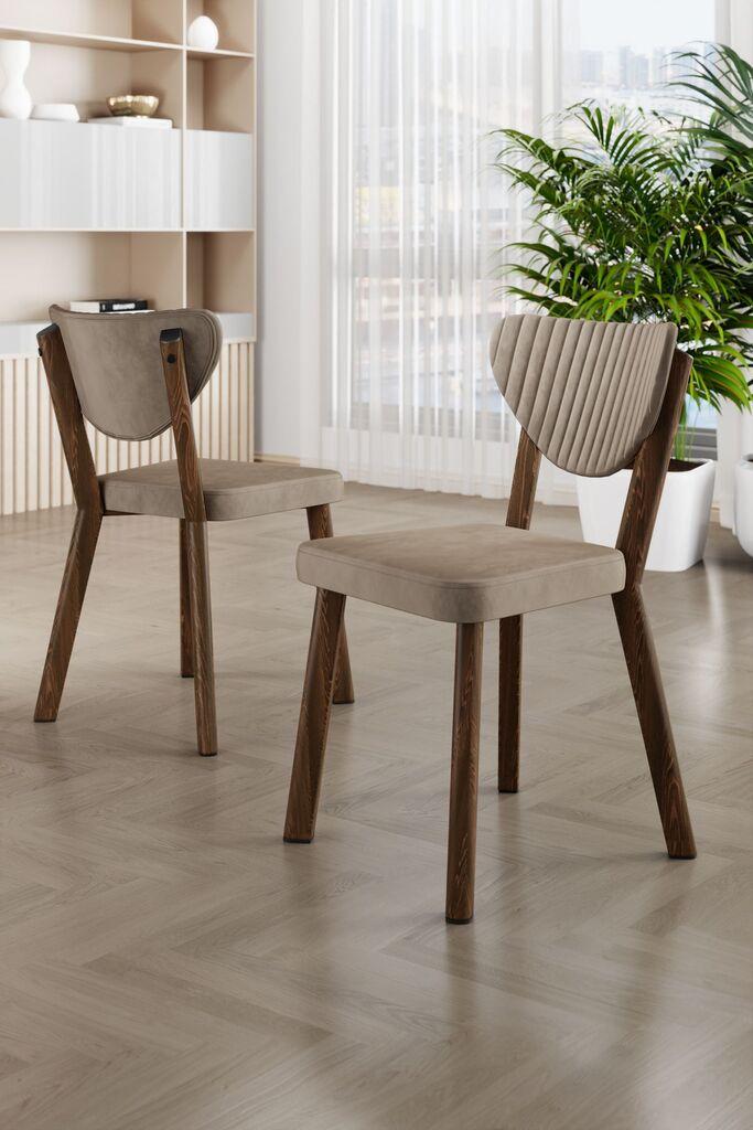 Комплет столчиња Hanah Home Arfe, 101x76x26 см, 4 парчиња, кафеава