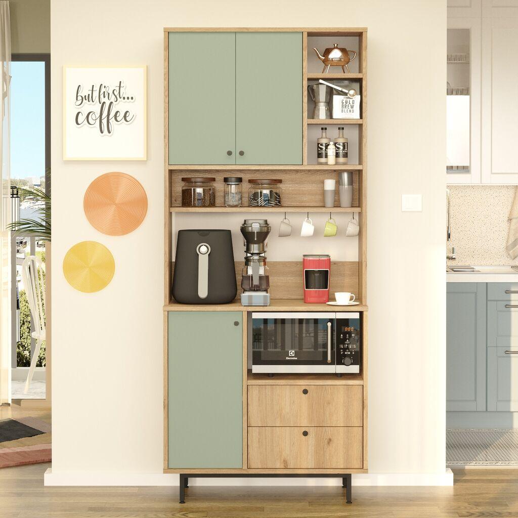 Комода Hanah Home RE6-SY, 88x205x35,5 см, зелена