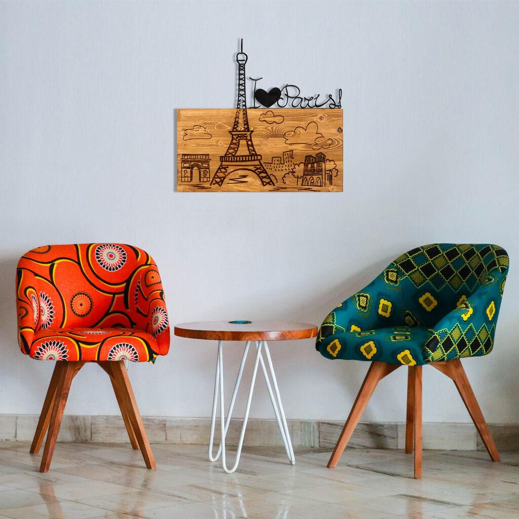 Wallity dzидна декорација Те сакам Париз, 58 x 54 см, црна
