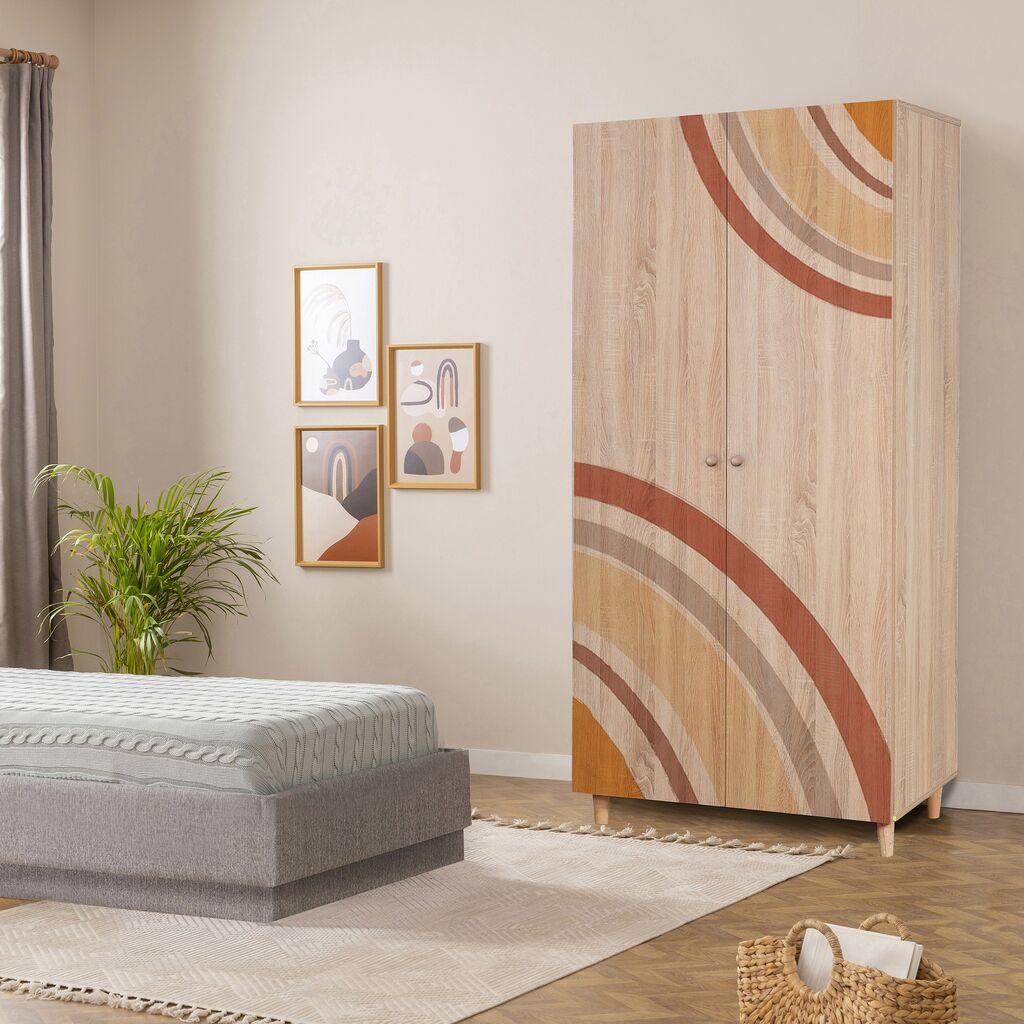 Hanah Home гардероба Lidya 2-978, 90x192x52 cm, Шарена