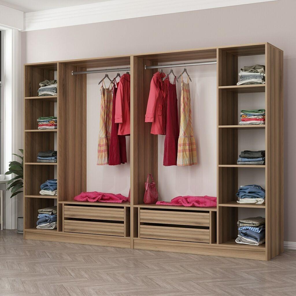Гардеробер Hanah Home Kale-7671, 270x210x52 см, кафеава