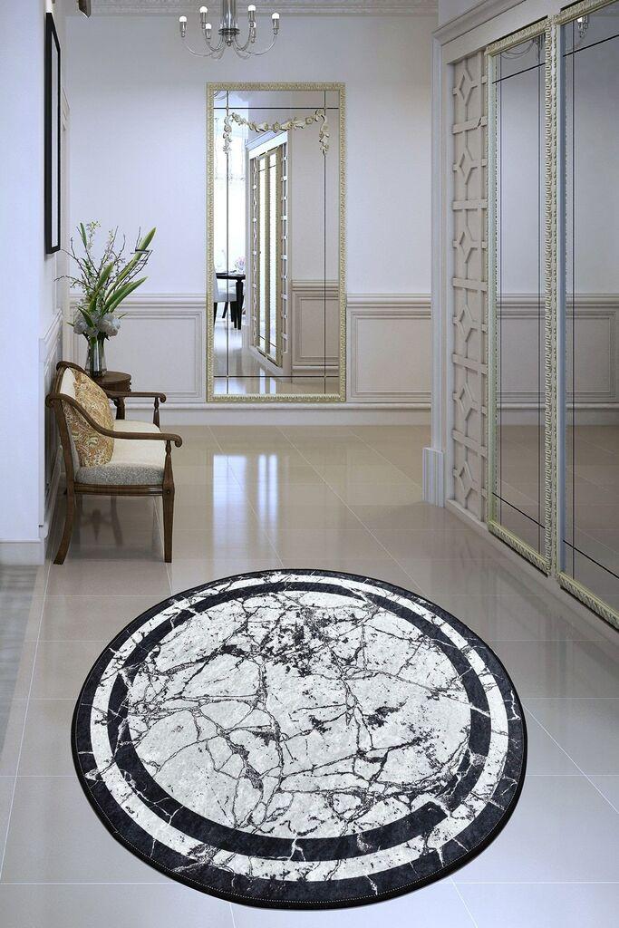 Conceptum Hypnose Carpet Marmor, O100cm, црно-бело