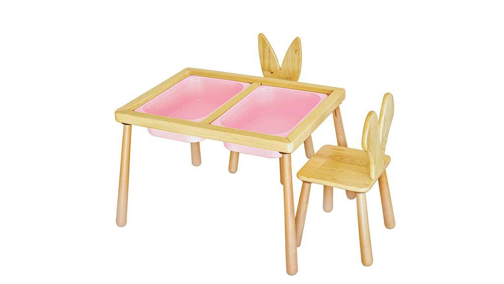 Детска маса Hanah Home и 2 столчиња, розова