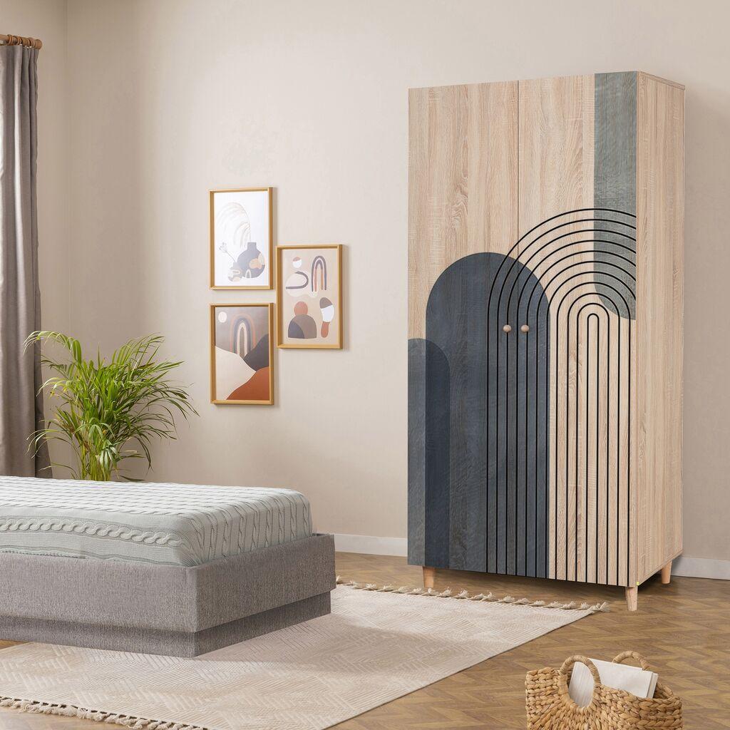 Hanah Home гардероба Lidya 2-973, 90x192x52 cm, Шарена
