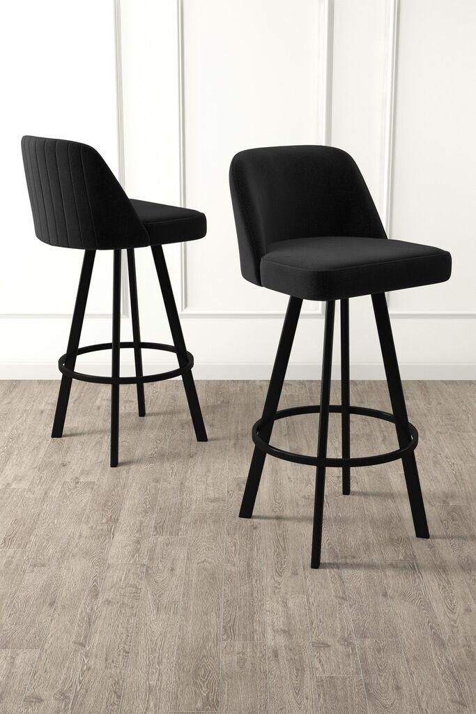 Hanah Home Комплет барски столчиња Atex, 44x105x42 см, 6 парчиња, црна