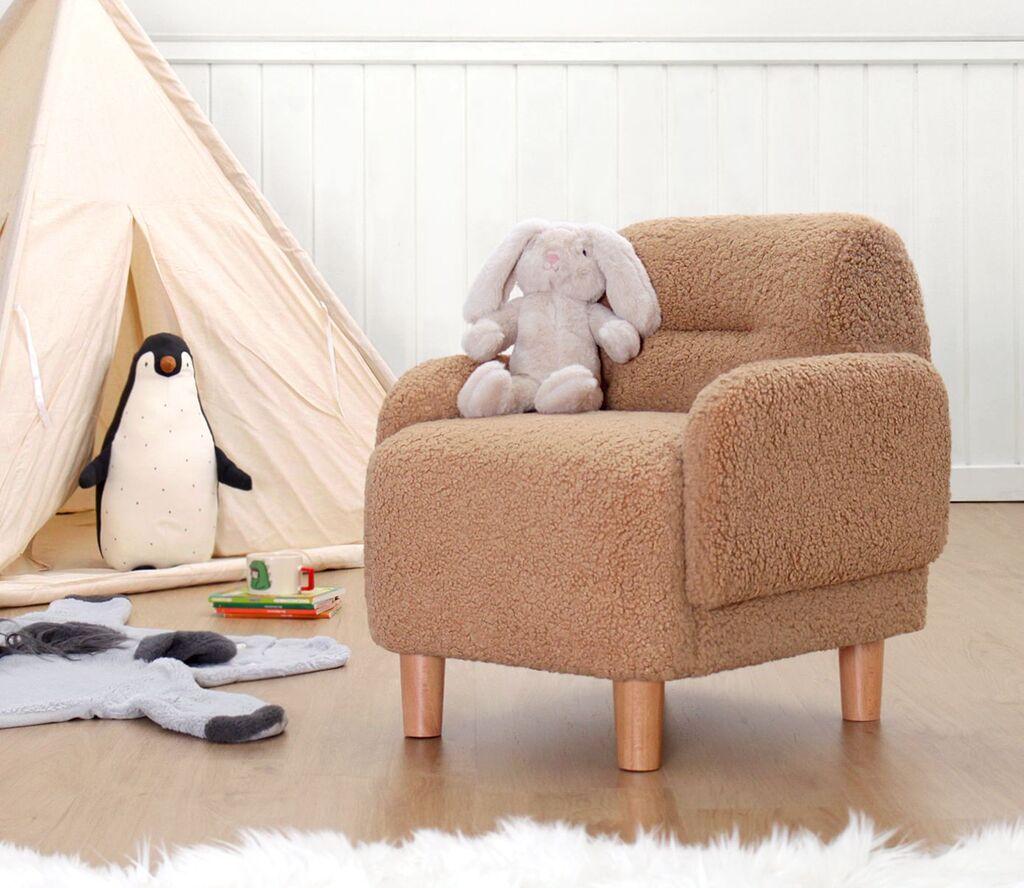 Детска фотелја Atelier del Sofa Cobie Teddy, 49x57x51, кафеава