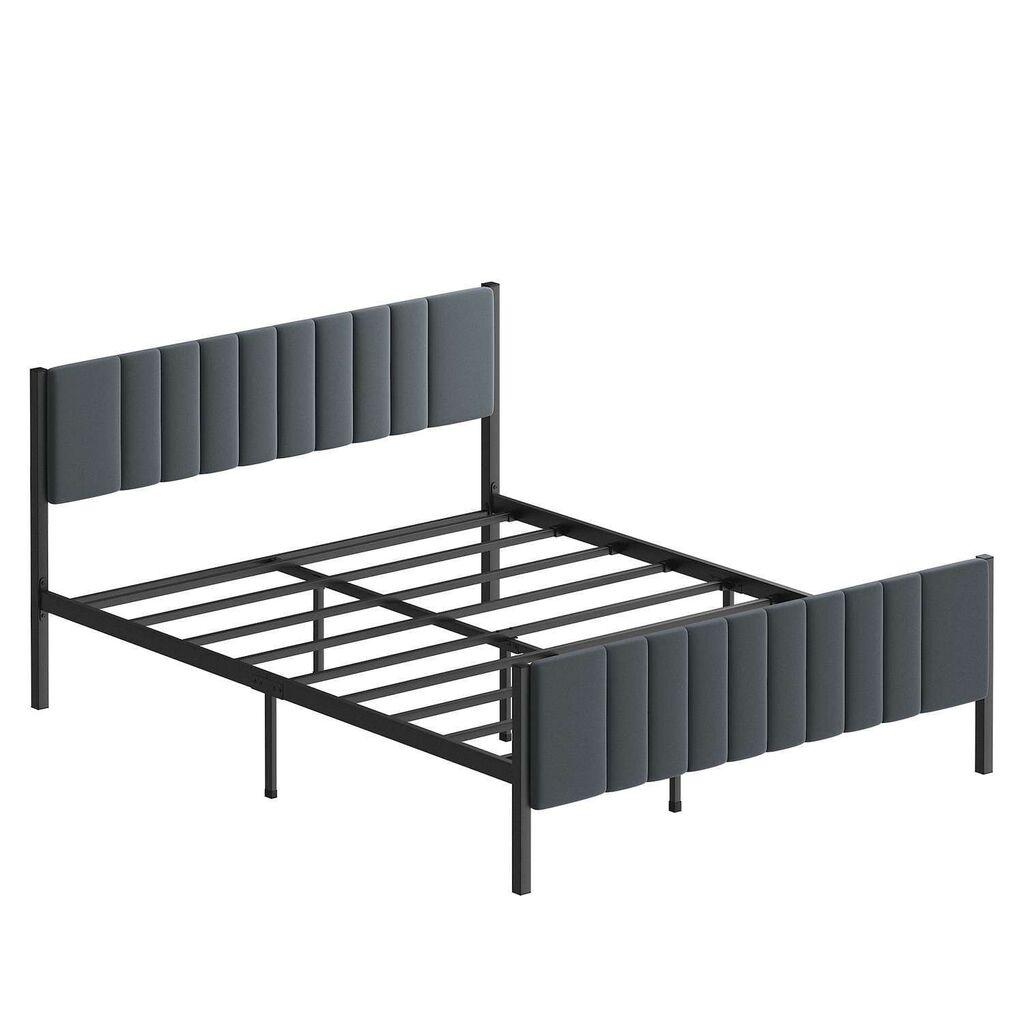 Hanah Home Француски Кревет Lotus 160x88x200cm, Антрацит