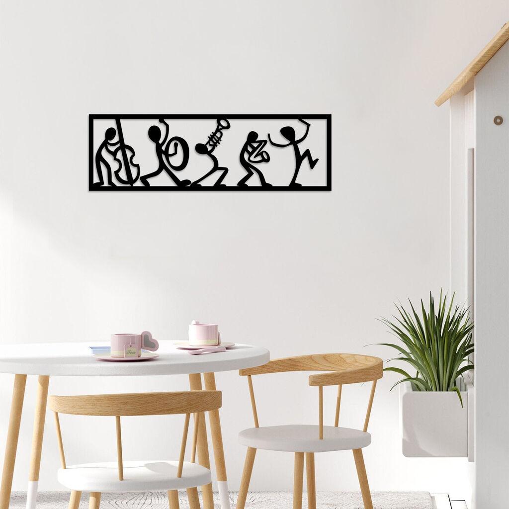 Wallity dzидна декорација Музичари, 60x19 см, црна