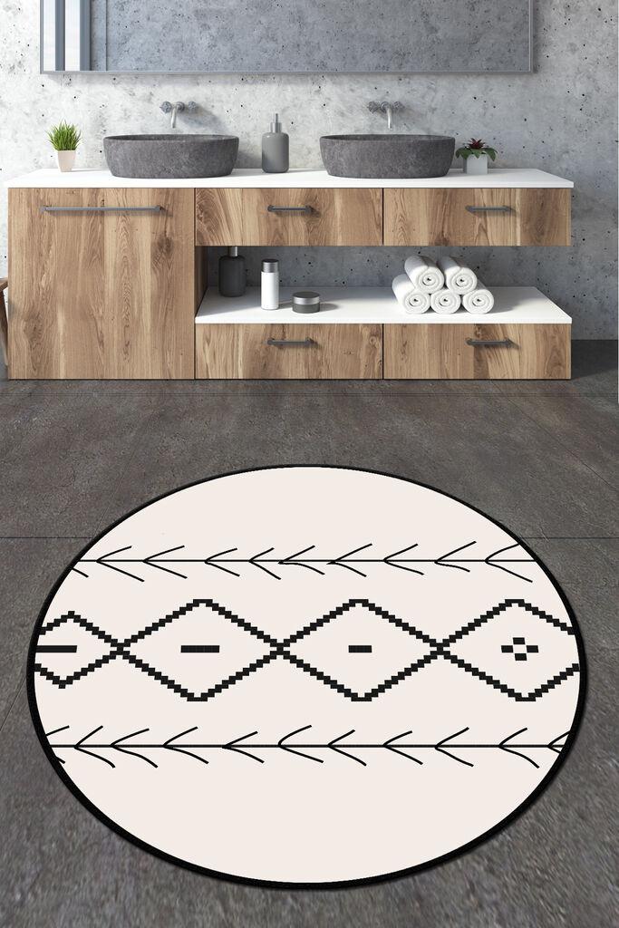 Простирка за бања L'essentiel Maison Sagitta, 120cm, бело-црно