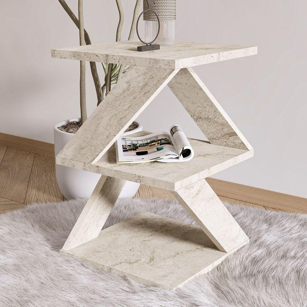 Маса Hanah Home Club Албени, 29,6x54,2x29,6 см, беж