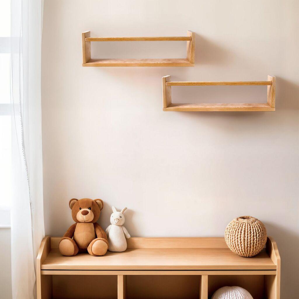 Hanah Home Комплет полици за dzид BLTYZ-AKTV039, 50x15x8 см, 2 парчиња, бои на даб