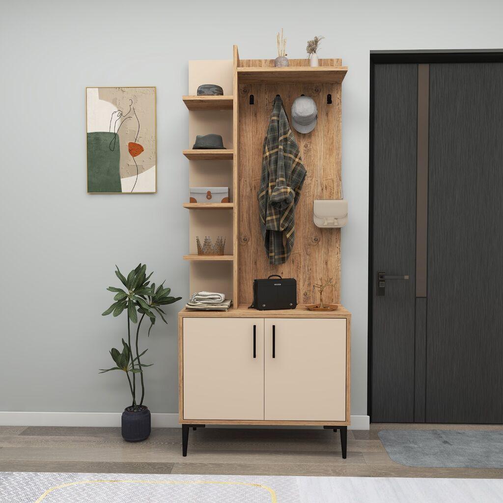 Полица за чевли Hanah Home Julendor со машна, 74,4x33x182,8 см, беж