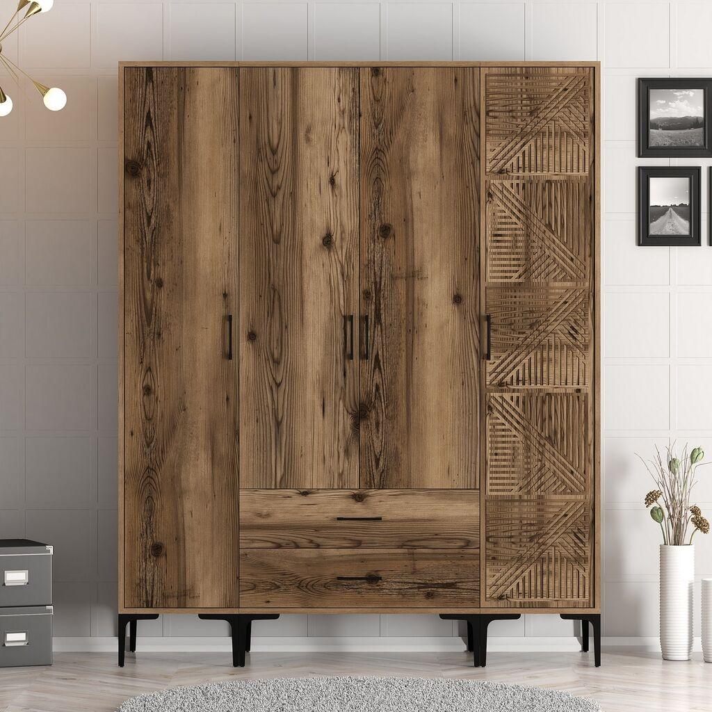 Гардеробер Hanah Home Kumsal STP, 160x201.4x47.5 см, кафеава