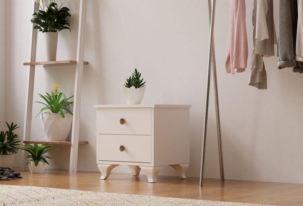 Ноќна масичка Hanah Home Rb-070, 45x45x40 см, бела