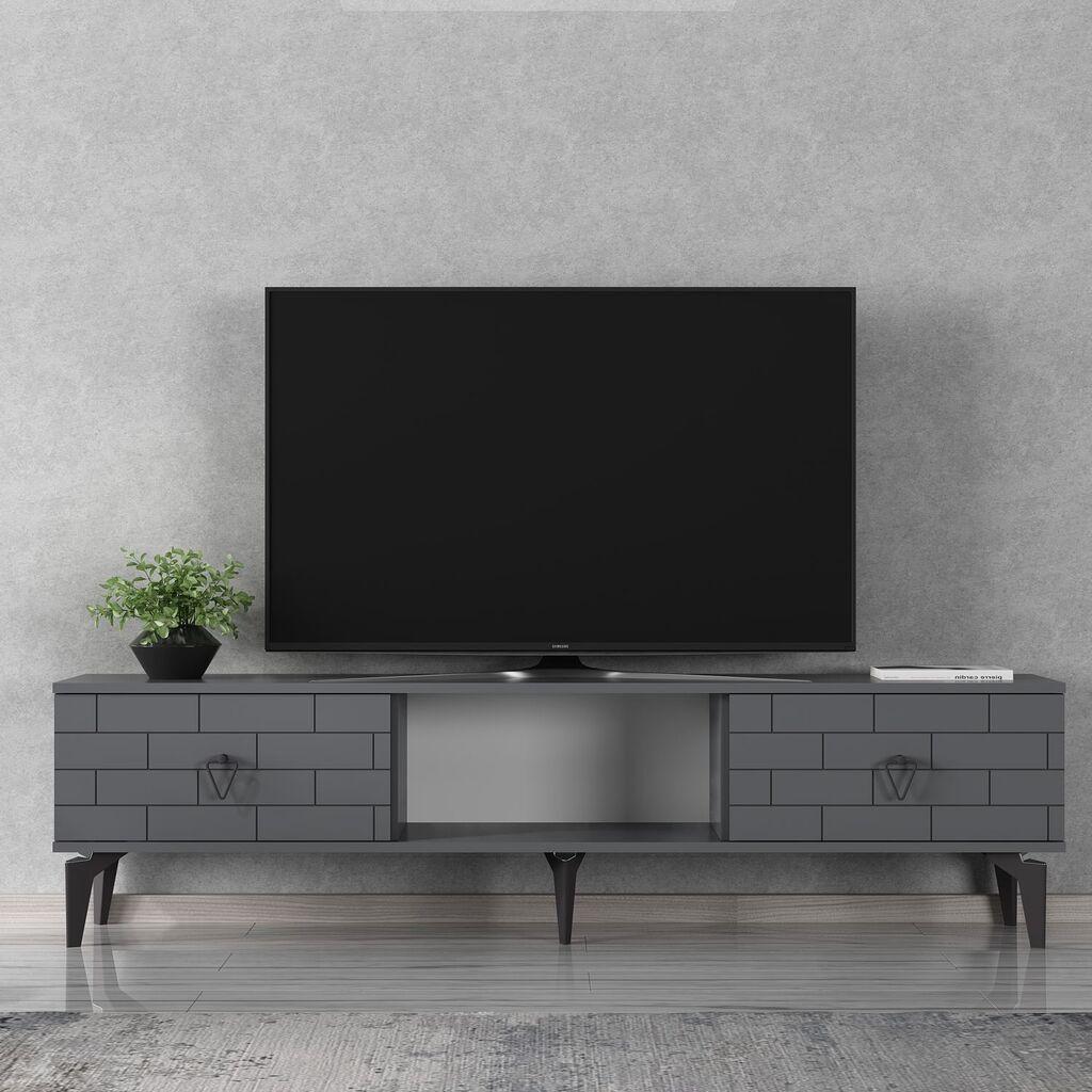 Комода за телевизор Hanah Home Varna, 150x44.6x29.6 cm, Антрацит