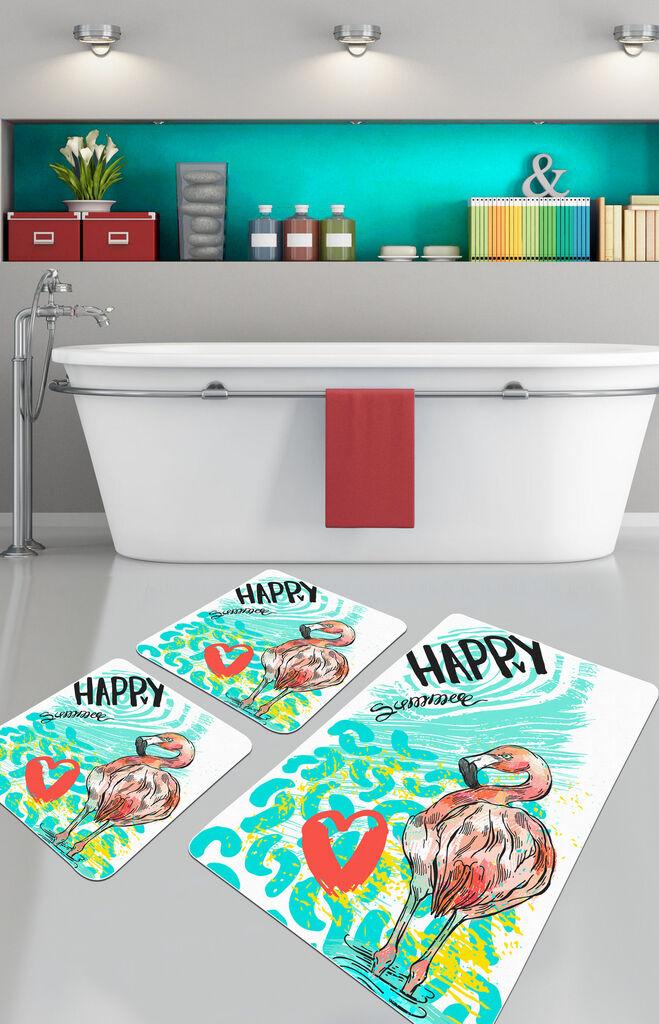 Простирка за капење L'essentiel Maison Happy Flamingo, 2 парчиња, Шарена
