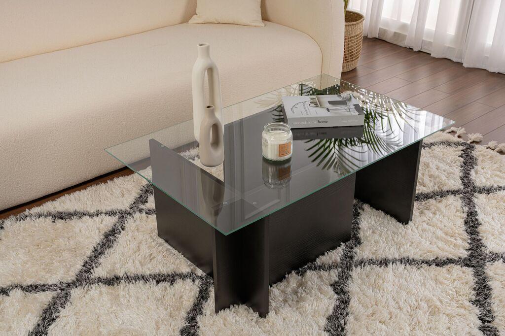 Маса Hanah Home Club Ventrino, 105x65x40 см, црна