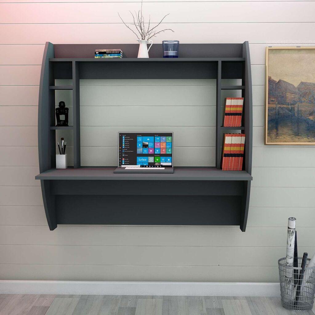 Биро Hanah Home Buglem, 123,6x120x55 см, Антрацит