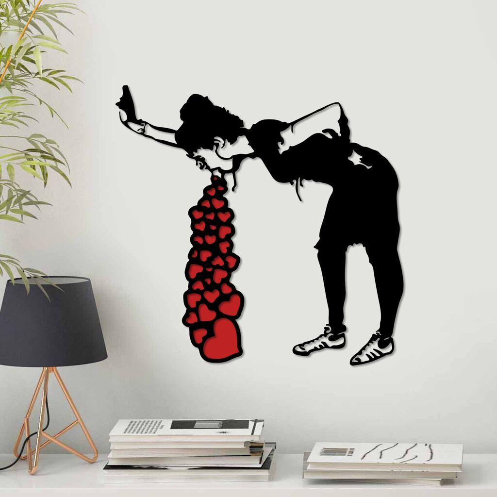 Wallity dzидна декорација Banksy 12, 63x61 см, црна