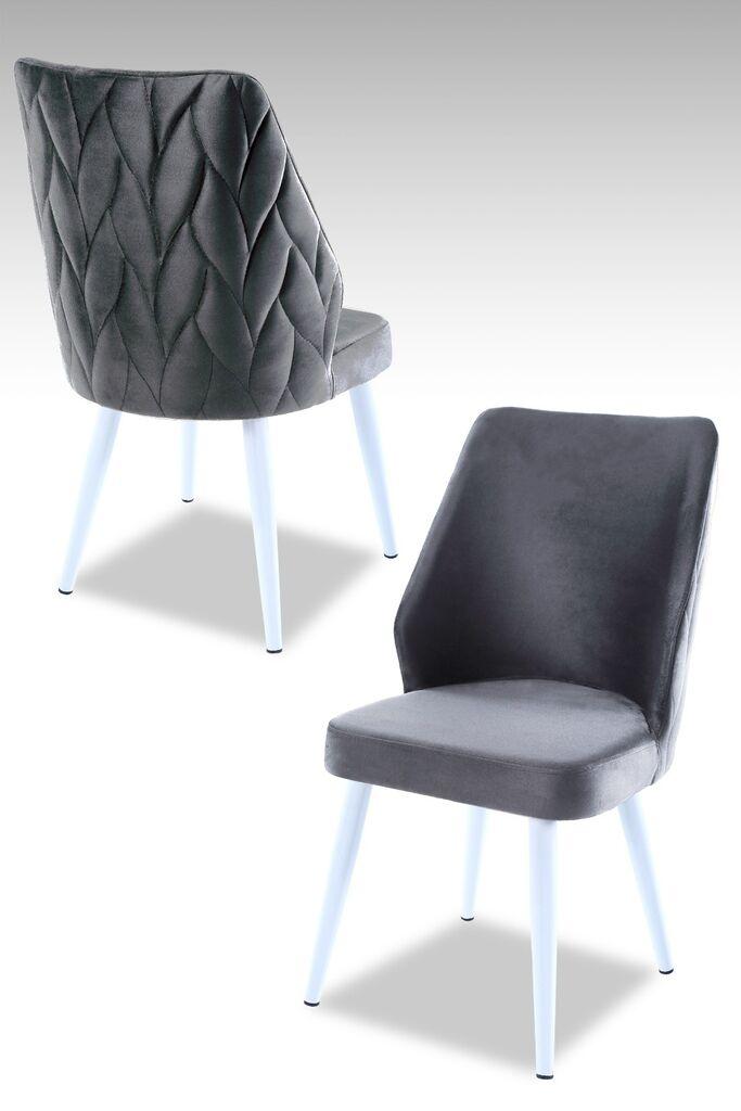 Комплет столчиња Hanah Home Poufy, 48x90x43 см, 4 парчиња, сиво-бели