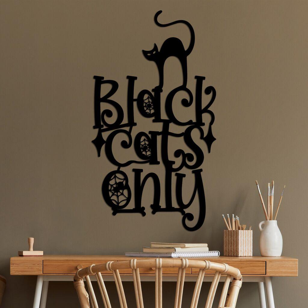 Wallity декорација за ѕид Cat 8, 34 x 60 см, црна