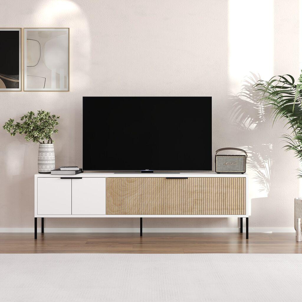 Комода за телевизор Hanah Home Noah, 150x45x30 см, бела