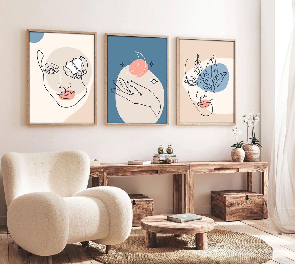 Wallity Декоративна слика, 3 парчиња, 50x70 cm