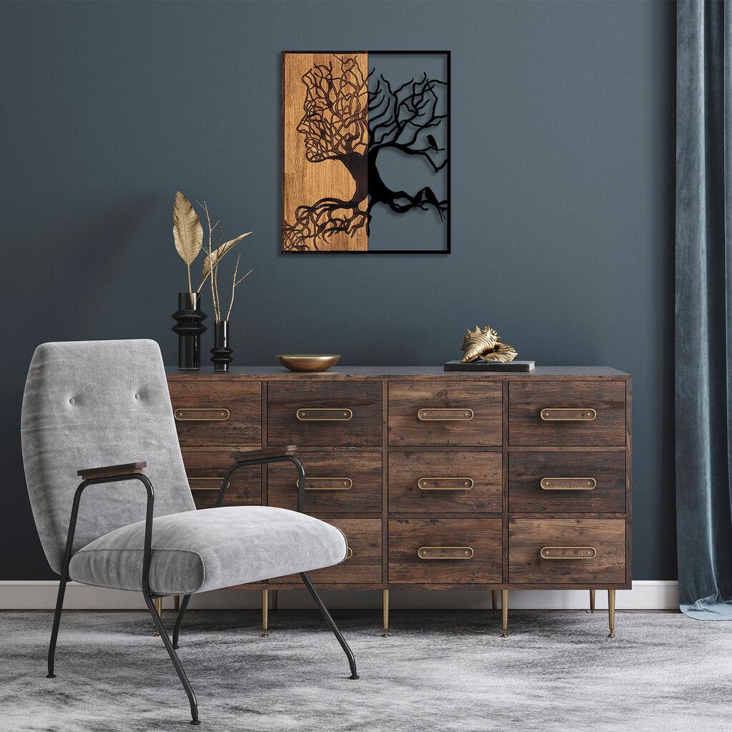Wallity dzидна декорација дрво Човек - 291, 49 x 3 x 58 см, црна
