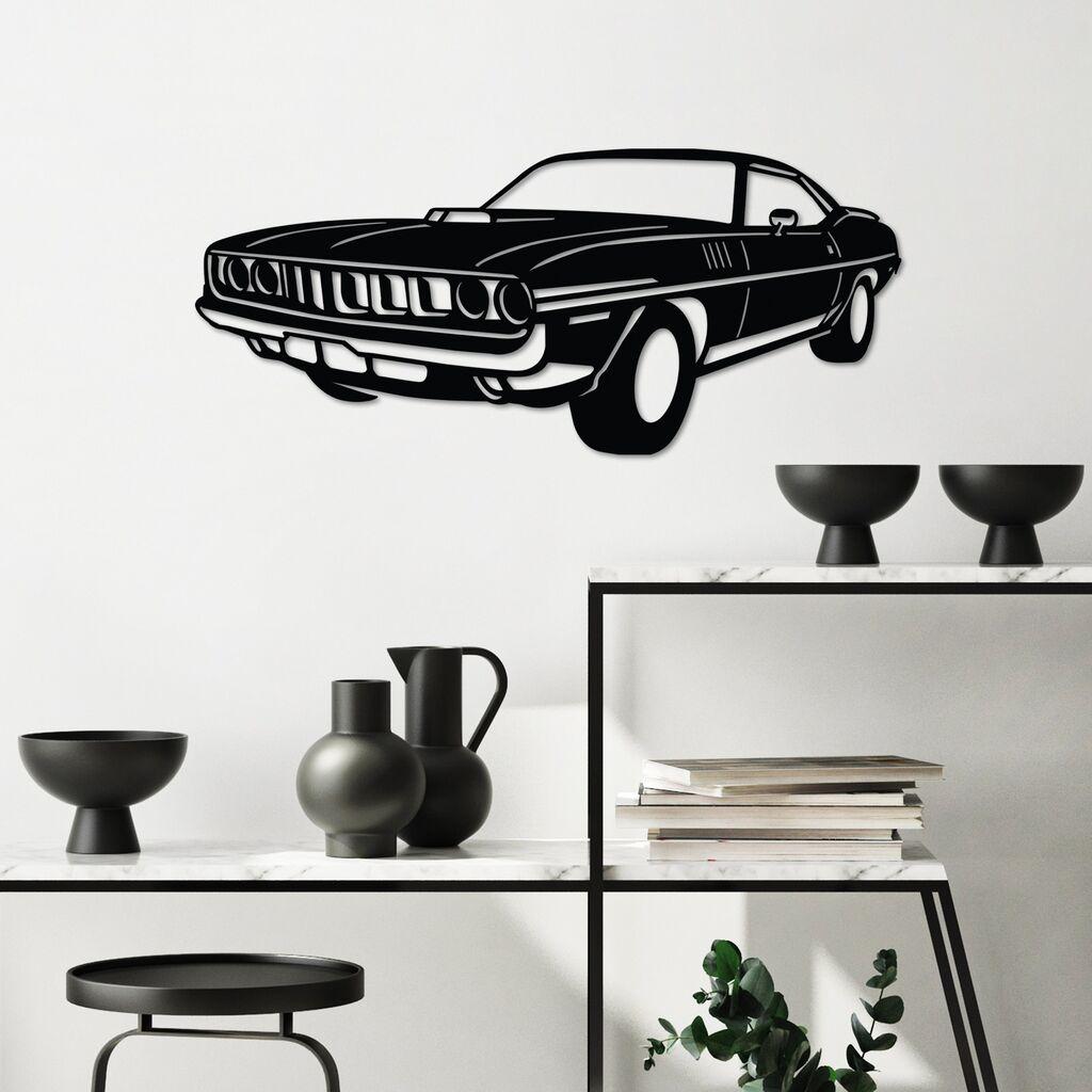 Wallity dzидна декорација Plymouth Barracuda 1971, 60 x 26 см, црна