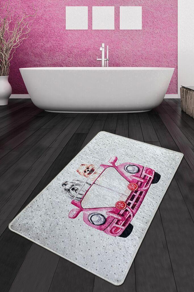 Подлога за капење L'Essentiel Maison за кучиња Vosvos, 70x120 см, сиво-розова