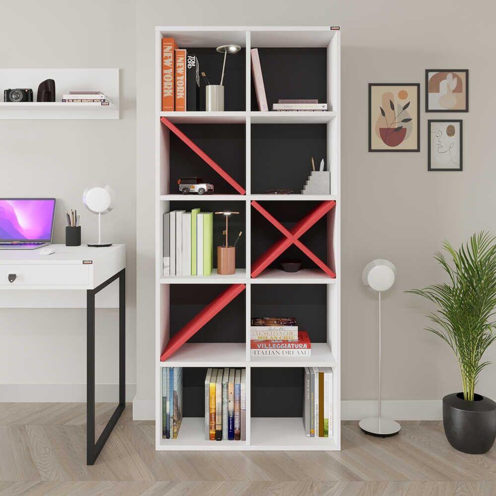 Полица за книги Hanah Home Ktp-910-Bk-1, 75x188x30 см, бела