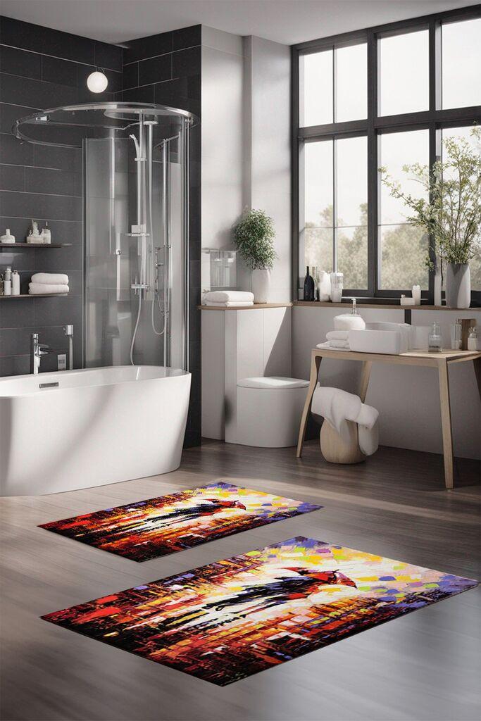 Комплет теписи за бања L'essentiel Maison CT-5116, 2 парчиња, шарени