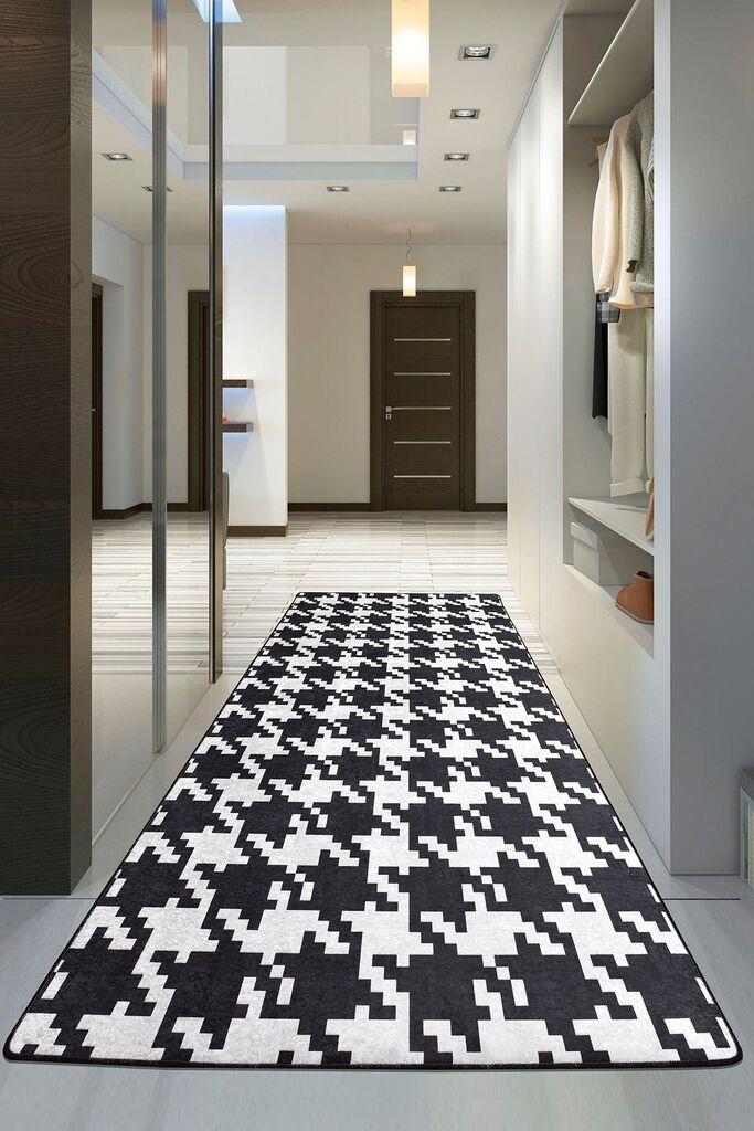 Тепих Conceptum Hypnose, со димензии 80x120 см, црно-бел