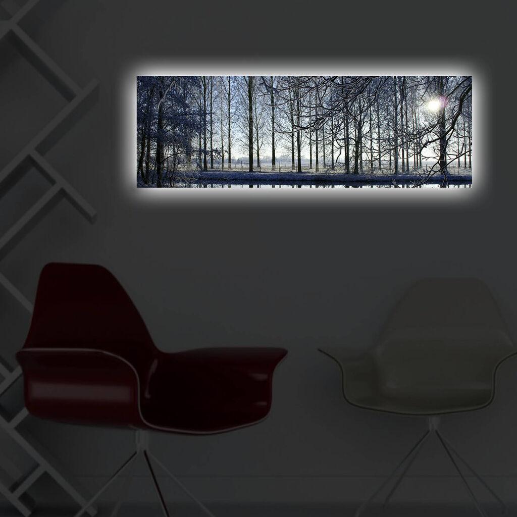 Слика „Волити" на платно со LED осветлување 30x90 см
