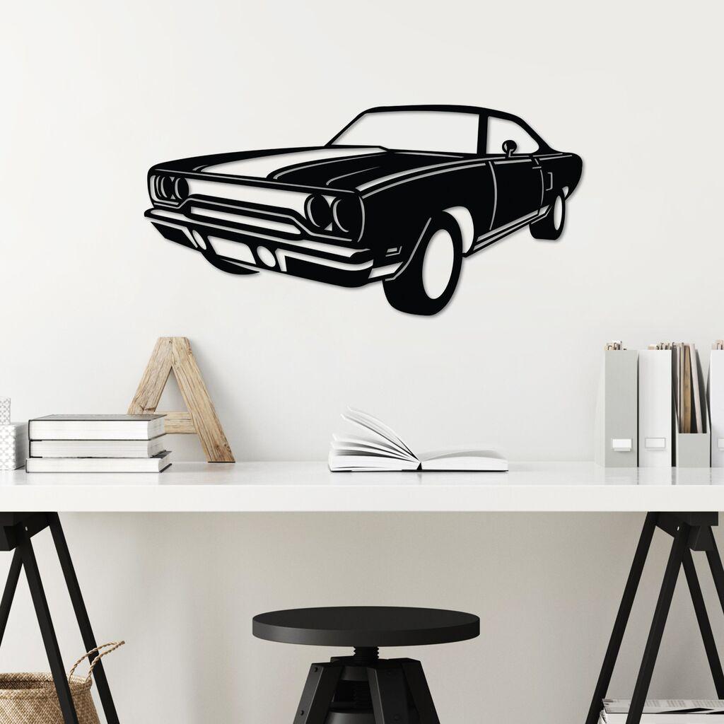 Wallity декорација за dzид Plymouth GTX, 60 x 30 см, црна