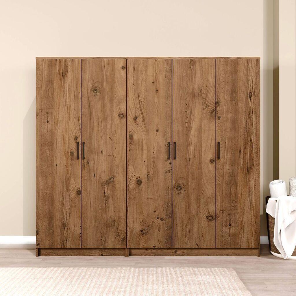 Гардеробер Hanah Home Kardelen 1600-123, 200x180x51.8 см, , кафеава