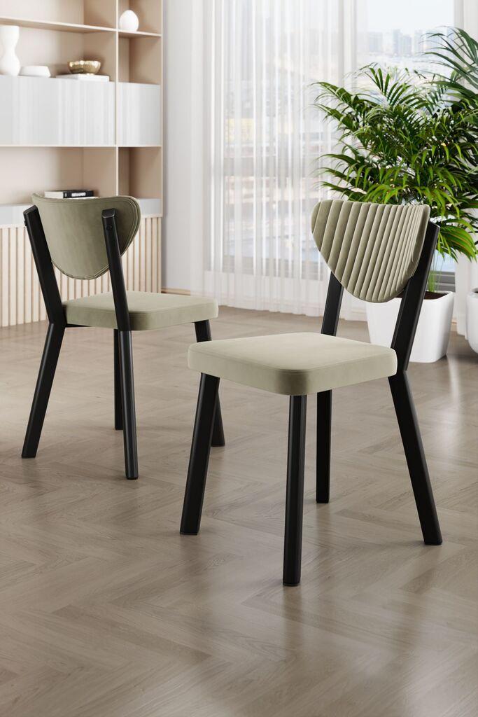 Комплет столчиња Hanah Home Arfe, 101x76x26 см, 4 парчиња, светло зелена боја