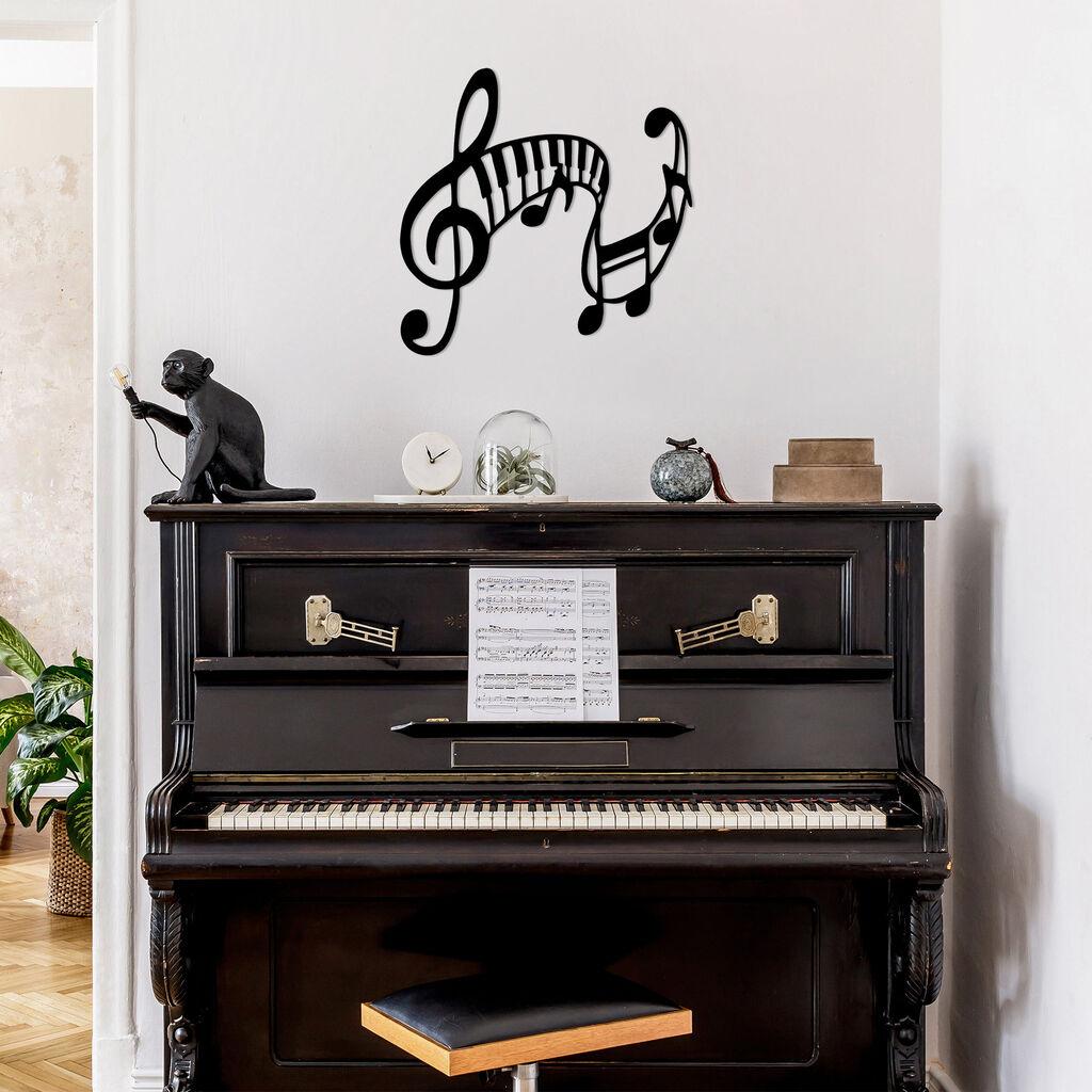 Wallity dzидна декорација Musical-438, 70x68 см, 1,5 мм, црна
