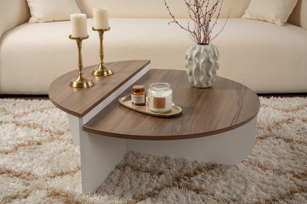 Комплет за маса Hanah Home Klub Orion, 90x60x30, 85x30x35cm, 2 парчиња, кафеава