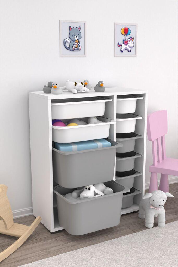 Комода Hanah Home со повеќе функции Zen 2D2K6U, 69,5 x 83 x 30 см, бело-сива