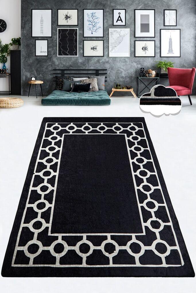 Тепих Conceptum Hypnose Bague, 80x200 см, црно-бел