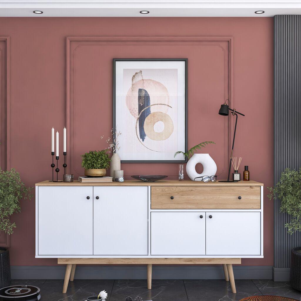 Hanah Home Console GD110, 180x87,6x45 см, бела-оревова