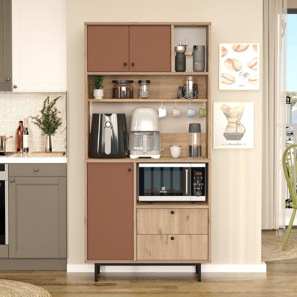 Комода Hanah Home RE4-SK, 88x180x35,5 см, кафеава