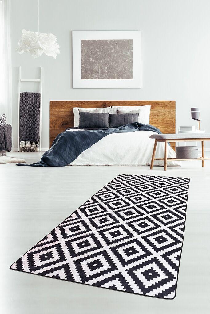 Тепих Conceptum Hypnose, 100x200 см, црно-бел
