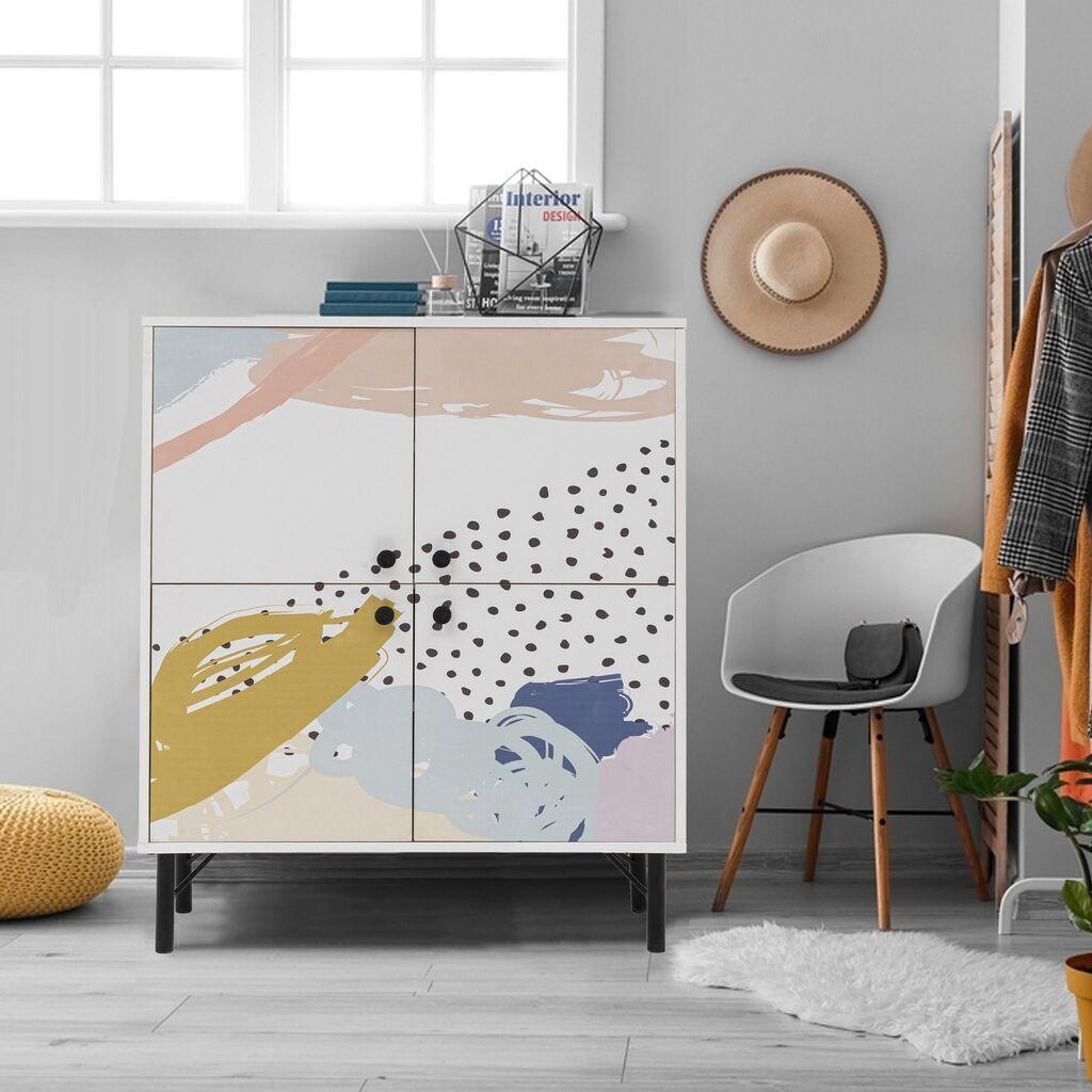 Комода Hanah Home Multilux Dot, 95x111x36 см, шарена