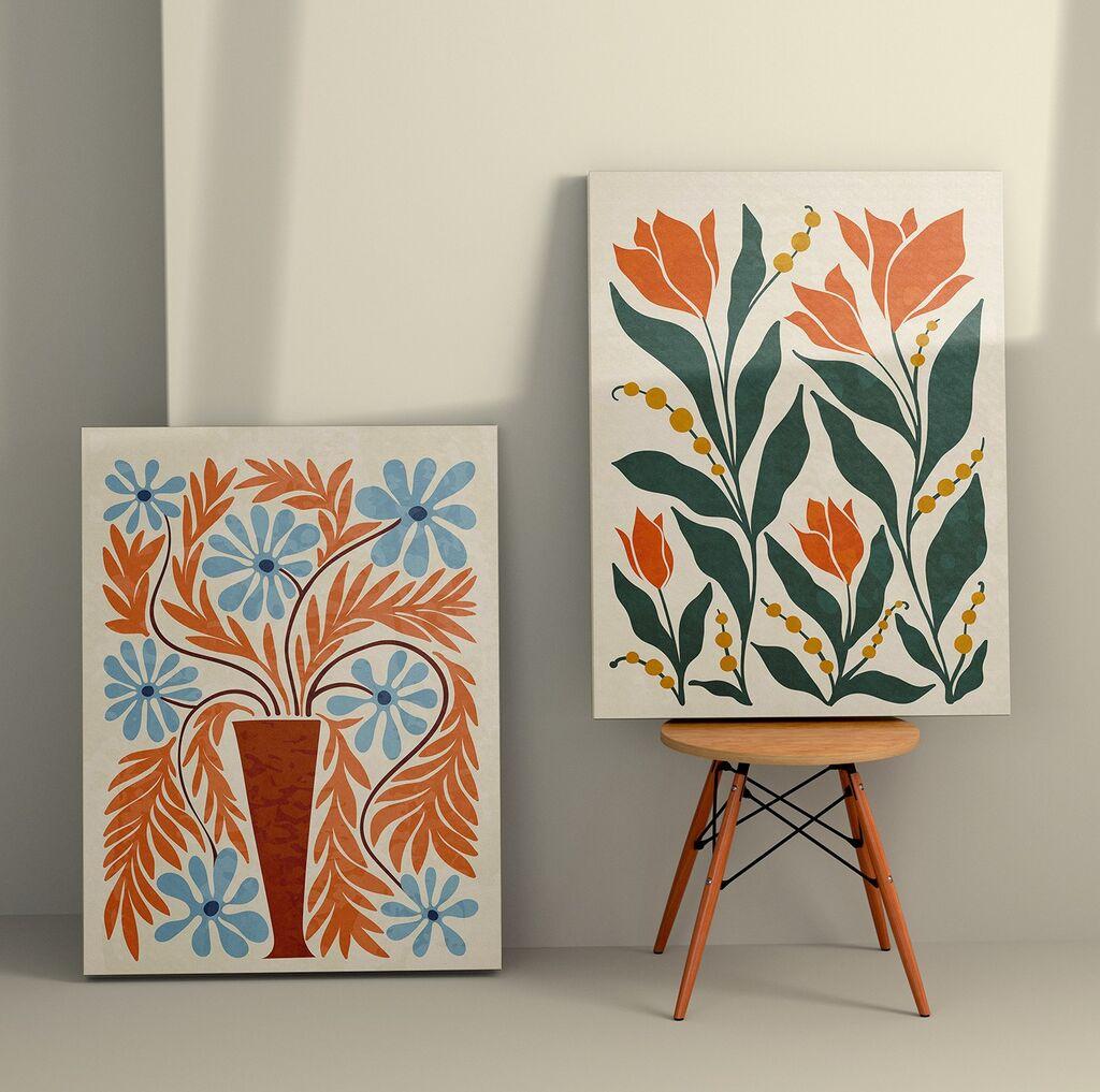 Декоративна слика Wallity 2KNV4375, 50x70 см, 2 дела
