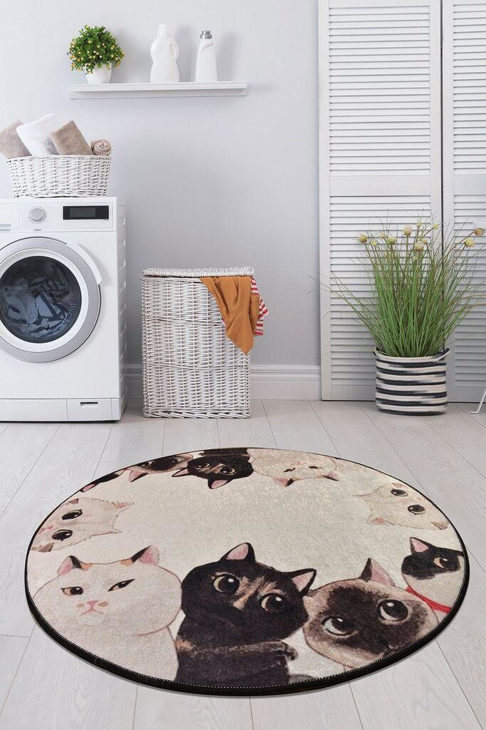 Простирка за бања L'essentiel Maison Angry Cats, 90cm, беж