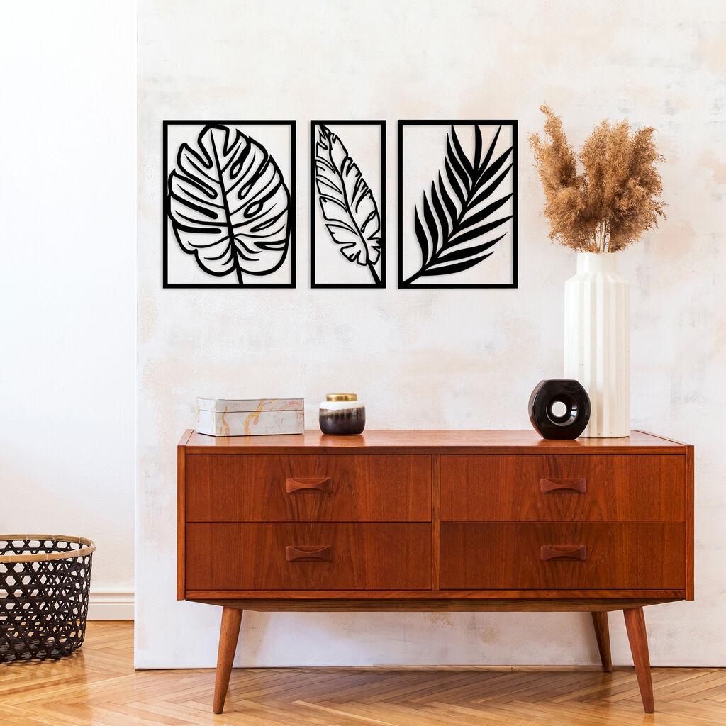 Wallity декорација за dzид Лист 2, 80x38 см, црна