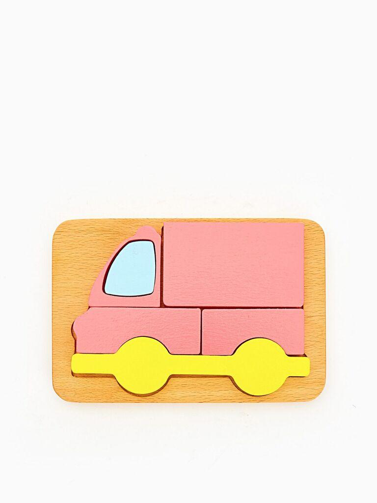 HANAH HOME Drvena igračka Ambulance, Roze, 6 delova