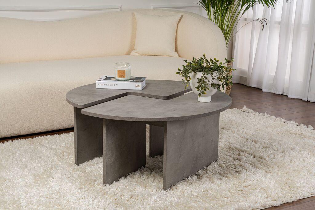 Маса Hanah Home Club Moira, O90x41 см, сива